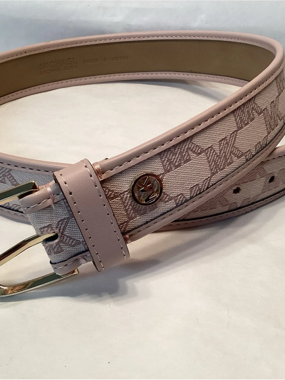 Michael Kors Belt Signature Pink Gold Buckle Small READ!!